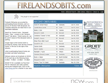 Tablet Screenshot of firelandsobits.com